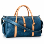 Navy Leather Duffel Bag weekender Premium Cow Pull-Up Travel Holdall
