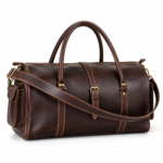 Premium Dark Brown Leather Duffel Bag Travel & Weekender Bag