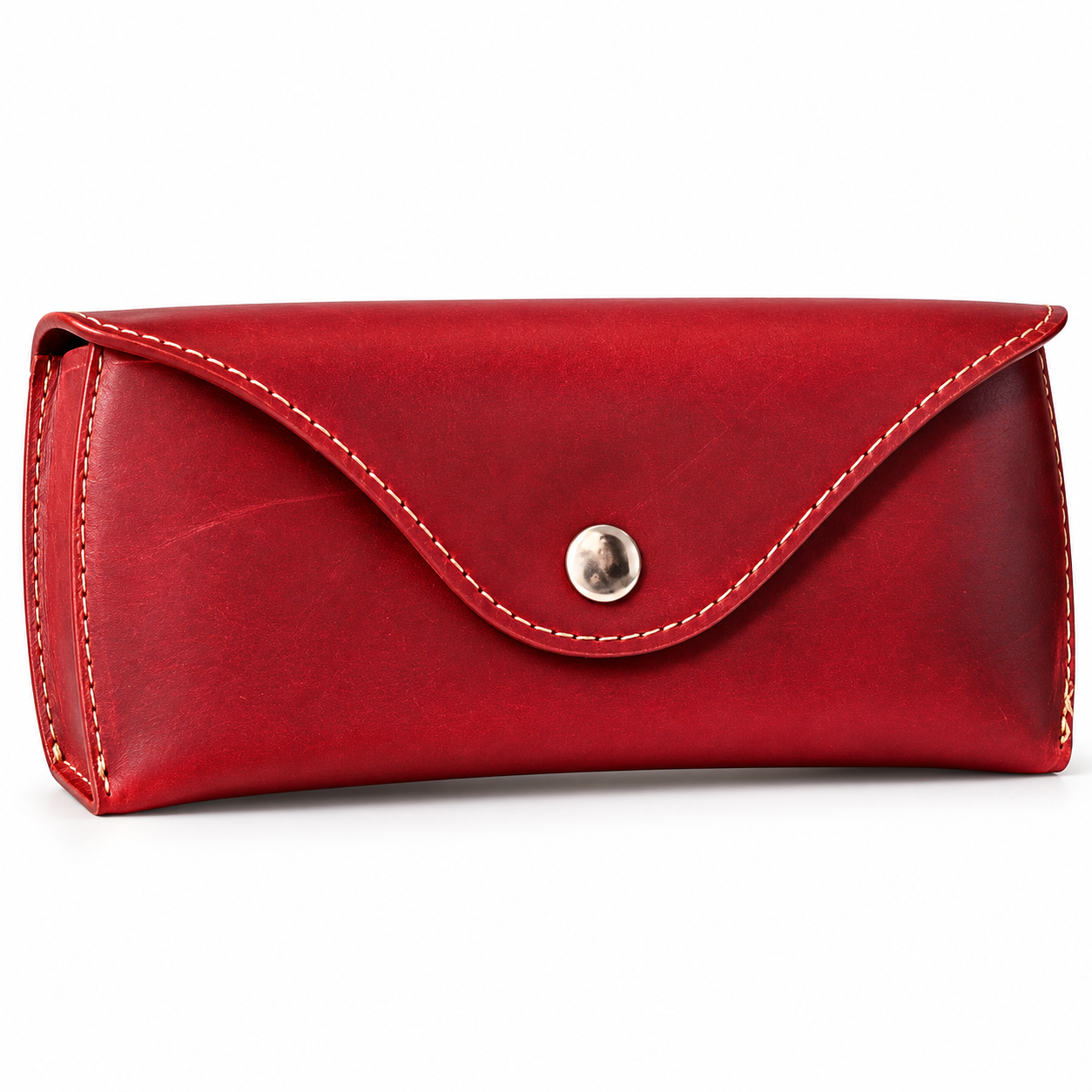 Ruby Leather Eyeglass Case | Slim Crazy Horse Optical Cover Ruby Leather Eyeglass Case | Slim Crazy Horse Optical Cover