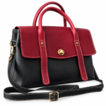 Ruby Leather Handbag for Women | Black & Fuschia Crazy Horse Cowhide