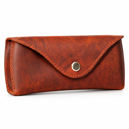 Rust Leather Sunglasses Case | Slim Crazy Horse Eyeglass Case