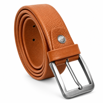 Tan Leather Formal Belt - 35mm Wide - 3 Fold Belt