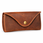 Tan Leather Glasses Case