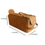 Leather Toiletry Bag Tan Travel & Shaving Dopp Kit